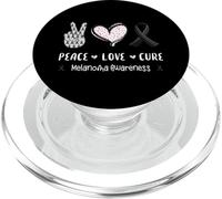 Peace Love Cure Melanoma Sensibilisation au Cancer pour Homme, Femme, Enfant PopSockets PopGrip pour MagSafe