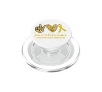 Peace Love Cure Ribbon Childhood Cancer Awareness PopSockets PopGrip pour MagSafe