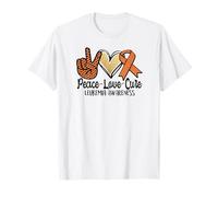 Peace Love Cure Ruban Orange Sensibilisation à la leucémie 2025 T-Shirt
