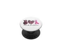 Peace Love Cure Ruban Rose Lutte Contre Le Cancer du Sein PopSockets PopGrip Adhésif