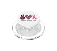 Peace Love Cure Ruban Rose Lutte Contre Le Cancer du Sein PopSockets PopGrip pour MagSafe
