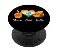 Peace Love Curry Amateur de Cuisine Indienne PopSockets PopGrip Adhésif
