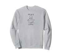 Peace Love Dove Heart Harmony Inspiration Sweatshirt, Unisexe pour Adultes, Gris Chiné, L
