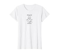 Peace Love Dove Heart Harmony Inspiration T-Shirt, Femme, Blanc, XS
