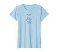 Peace Love Dove Heart Harmony Inspiration T-Shirt, Femme, Bleu Céleste, M