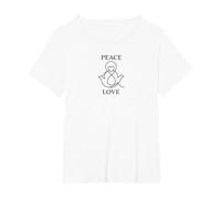 Peace Love Dove Heart Harmony Inspiration T-Shirt, Femme Grandes Tailles, Blanc, 4X