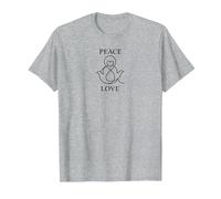 Peace Love Dove Heart Harmony Inspiration T-Shirt, Homme, Gris Chiné, 3XL