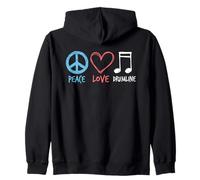 Peace Love Drumline Fanfare Musicien Sweat à Capuche