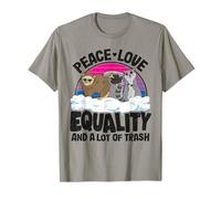 Peace Love & Equality and A Lots of Trash Bi Pride Bisexuel T-Shirt