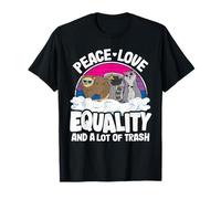 Peace Love & Equality and A Lots of Trash Bi Pride Bisexuel T-Shirt