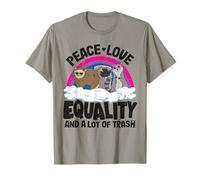 Peace Love & Equality and A Lots of Trash Bi Pride Bisexuel T-Shirt