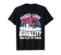 Peace Love & Equality and A Lots of Trash Bi Pride Bisexuel T-Shirt