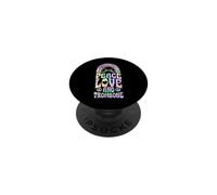 Peace Love et Trombone Bohemian Rainbow PopSockets PopGrip Adhésif
