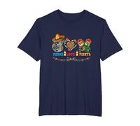 Peace Love Fiesta Cœur Léopard Mexicain Cinco De Mayo Party T-Shirt, Homme Grandes Tailles, Bleu Marine, 5X Tall