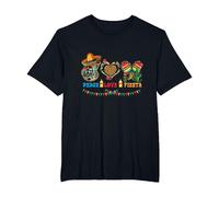 Peace Love Fiesta Cœur Léopard Mexicain Cinco De Mayo Party T-Shirt, Homme Grandes Tailles, Noir, 6X Tall