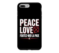 Peace Love Foutez Moi La Paix Humour Drôle Sarcastique Coque pour iPhone 7 Plus/8 Plus