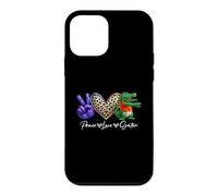 Peace Love Gator Imprimé léopard Cœur Alligator Reptile Coque pour iPhone 12 Mini