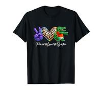 Peace Love Gator Imprimé léopard Cœur Alligator Reptile T-Shirt Graphique avec Valeur