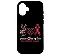 Peace Love Guérir la Sensibilisation au myélome Multiple pour Hommes, Femmes, Enfants Coque pour iPhone 16