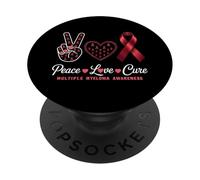 Peace Love Guérir la Sensibilisation au myélome Multiple pour Hommes, Femmes, Enfants PopSockets PopGrip Adhésif