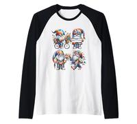 Peace Love Hippie GNOME Graphic for Women and Men Floral Manche Raglan
