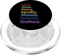 Peace Love Hope Equality Diversity Human Droits Feminism PopSockets PopGrip pour MagSafe