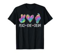 Peace Love Ice Cream Summer Vacation Beach Kids Girls Women T-Shirt