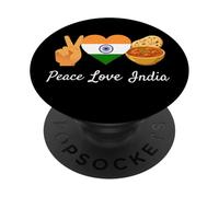 Peace Love India Amateur de Cuisine Indienne PopSockets PopGrip Adhésif