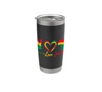 Peace Love Juneteenth Afro-American Black Pride Heritage Gobelet isotherme en acier inoxydable double paroi
