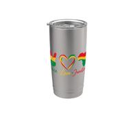 Peace Love Juneteenth Afro-American Black Pride Heritage Gobelet isotherme en acier inoxydable double paroi