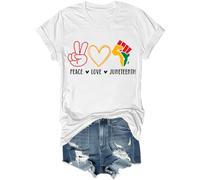 Peace Love Juneteenth Chemise noire Histoire Pride Freedom Day Juneteenth 1865 Chemise unisexe, blanc, XS