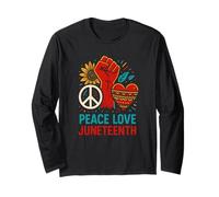 Peace Love Juneteenth Vintage Femmes Black History Month Manche Longue