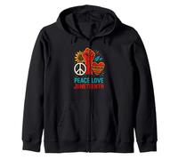 Peace Love Juneteenth Vintage Femmes Black History Month Sweat à Capuche