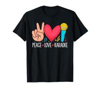 Peace Love Karaoké Musique Drôle Chanteur Karaoké Amateurs de Chant T-Shirt