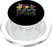 Peace Love Mardi Gras Perles pour Femme Défilé du Carnaval PopSockets PopGrip pour MagSafe