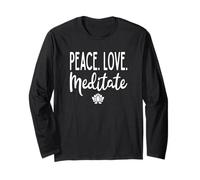 Peace Love Meditation Lotus Flower Zen Yoga Barre de méditation Manche Longue