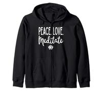 Peace Love Meditation Lotus Flower Zen Yoga Barre de méditation Sweat à Capuche