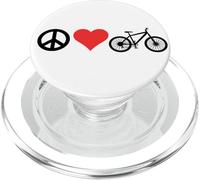 Peace Love Mountain Bikes Funny Retro MTB Biking PopSockets PopGrip pour MagSafe