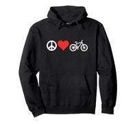 Peace Love Mountain Bikes Funny Retro MTB Biking Sweat à Capuche