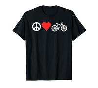 Peace Love Mountain Bikes Funny Retro MTB Biking T-Shirt
