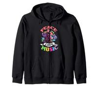 Peace Love Music Hippie 60er 70er Flower Power Sweat à Capuche