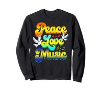 Peace Love Music Rave Festival Musical Hippie Birds Sweatshirt