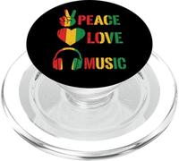 Peace Love Music Reggae Couleurs Symboles Graphique Art Design PopSockets PopGrip pour MagSafe