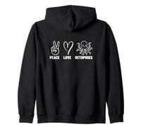 Peace Love Octopuses Hommes Femmes Mignon Pieuvre Sweat à Capuche