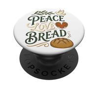 Peace Love Pain Dove Levain Maison Bakery Baking PopSockets PopGrip Adhésif