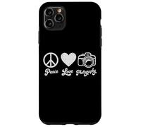 Peace Love Photography Camera Minimaliste Photographe Homme Coque pour iPhone 11 Pro Max