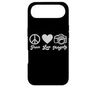 Peace Love Photography Camera Minimaliste Photographe Homme Coque pour iPhone Air