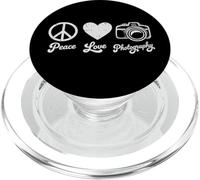 Peace Love Photography Camera Minimaliste Photographe Homme PopSockets PopGrip pour MagSafe