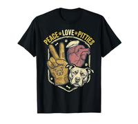 Peace Love Pitbulls Dog Lover Femme Pittie Mom Pet T-Shirt
