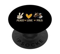 Peace Love Polo Player Horse Rading Sports Horse Rading PopSockets PopGrip Adhésif